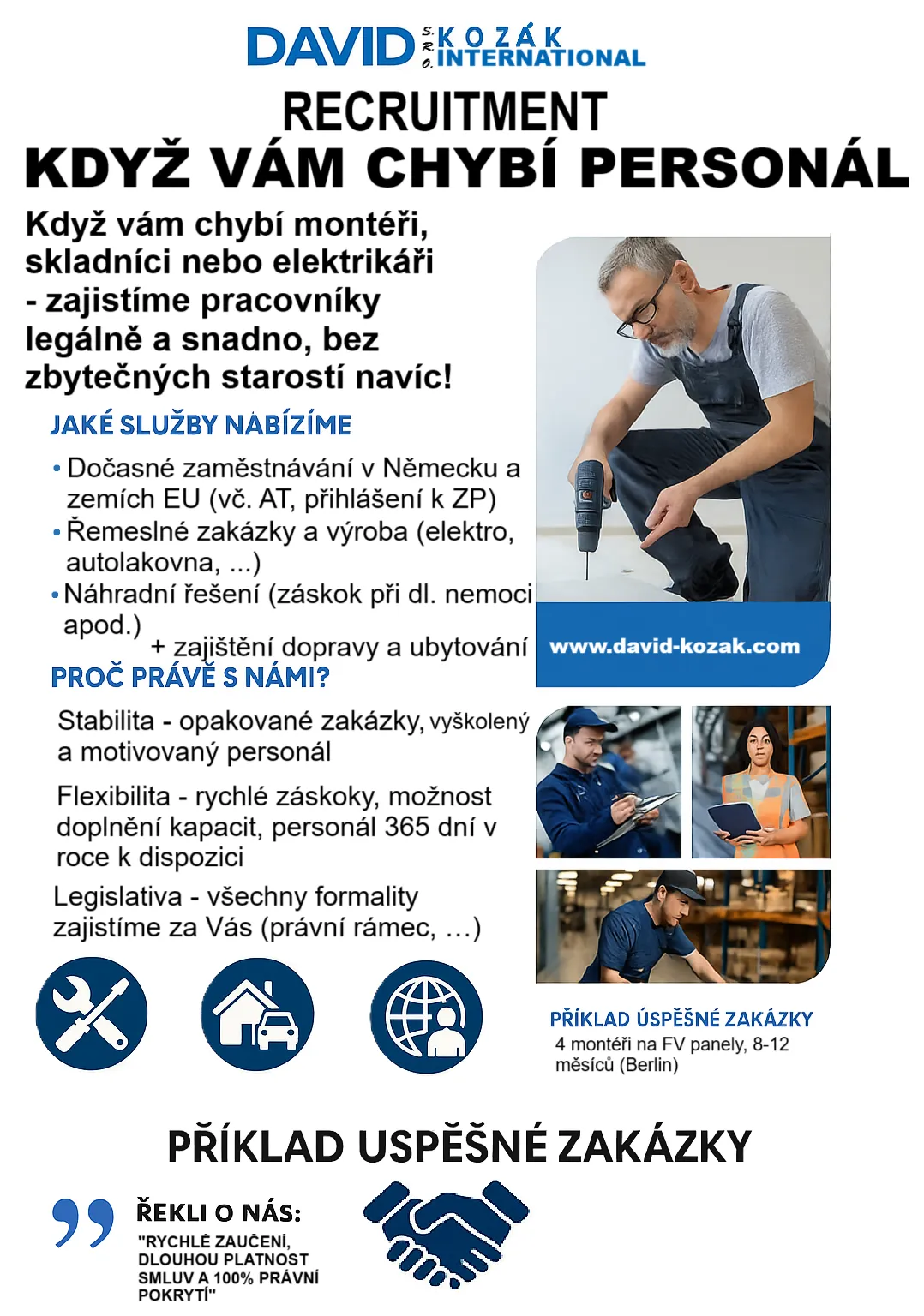 Kvalifikovaní řemeslníci  pro evropské firmy